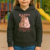 Happy Valentines Day Dog Tail Heart Kids Hoodie thumb 3