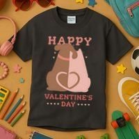 Happy Valentines Day Dog Tail Heart Kids T-Shirt thumb 3