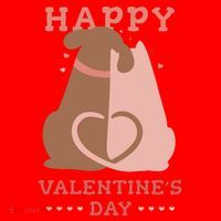 Happy Valentines Day Dog Tail Heart Santa Hat thumb 1