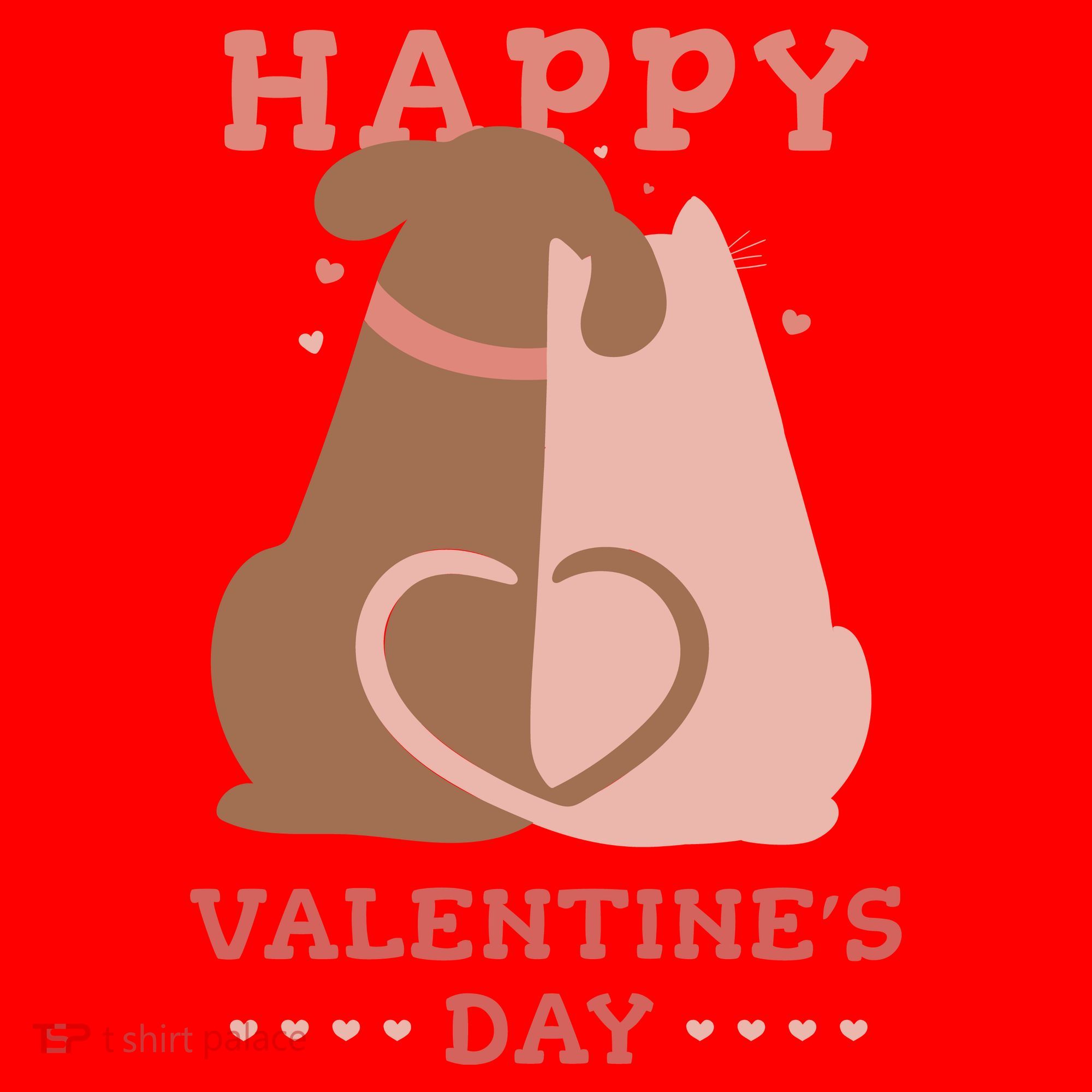 Happy Valentines Day Dog Tail Heart Santa Hat