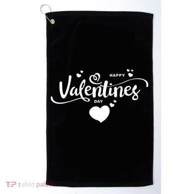 Happy Valentines Day Cute Romantic Golf Towel