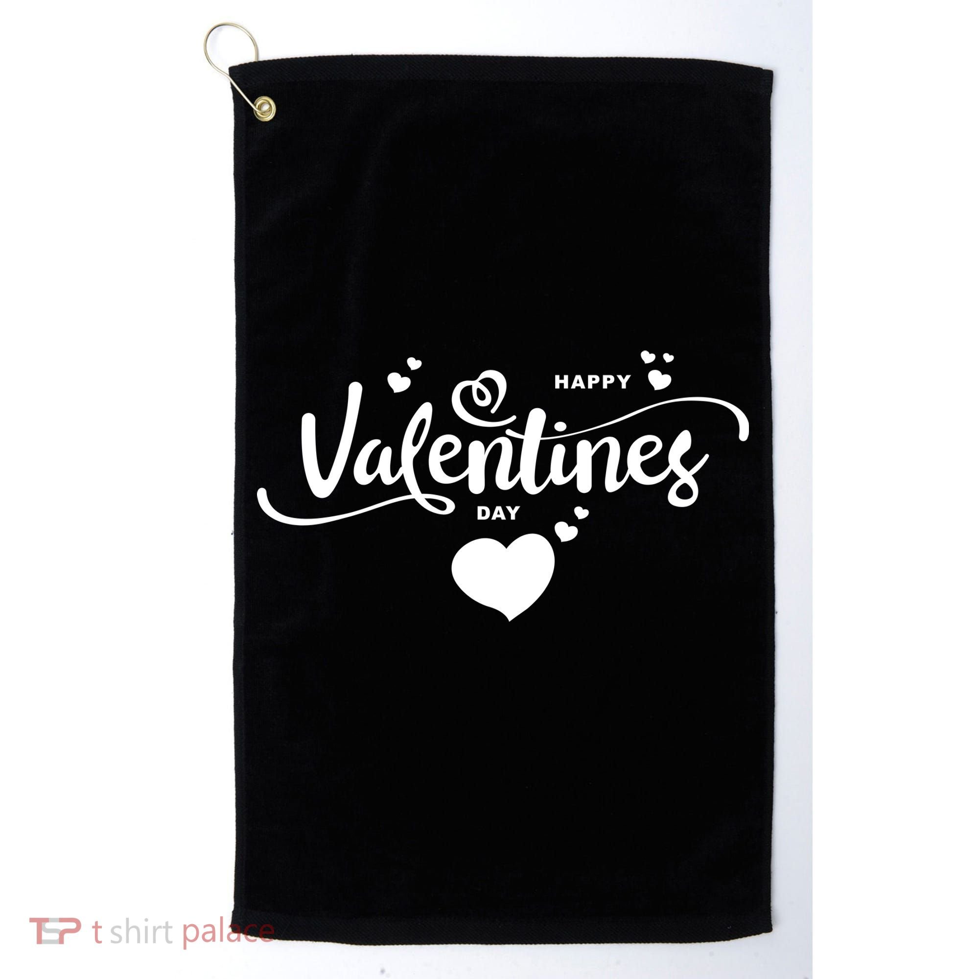 Happy Valentines Day Cute Romantic Golf Towel
