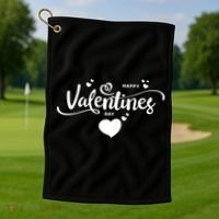Happy Valentines Day Cute Romantic Golf Towel thumb 1