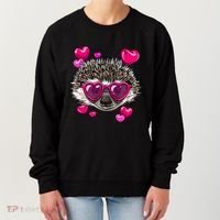 Hedgehog Valentines Day Heart Love Couples Hedgehog Lover Cool Gift Women's Sweatshirt thumb 0
