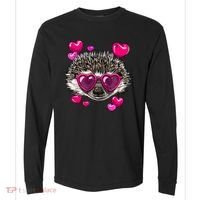 Hedgehog Valentines Day Heart Love Couples Hedgehog Lover Cool Gift Comfort Colors Heavyweight Long Sleeve T-Shirt thumb 0