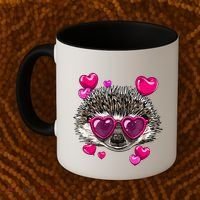 Hedgehog Valentines Day Heart Love Couples Hedgehog Lover Cool Gift Coffee Mug thumb 2
