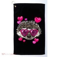 Hedgehog Valentines Day Heart Love Couples Hedgehog Lover Cool Gift Golf Towel thumb 0