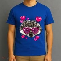 Hedgehog Valentines Day Heart Love Couples Hedgehog Lover Cool Gift T-Shirt thumb 3