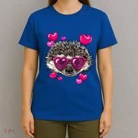 Hedgehog Valentines Day Heart Love Couples Hedgehog Lover Cool Gift T-Shirt thumb 4