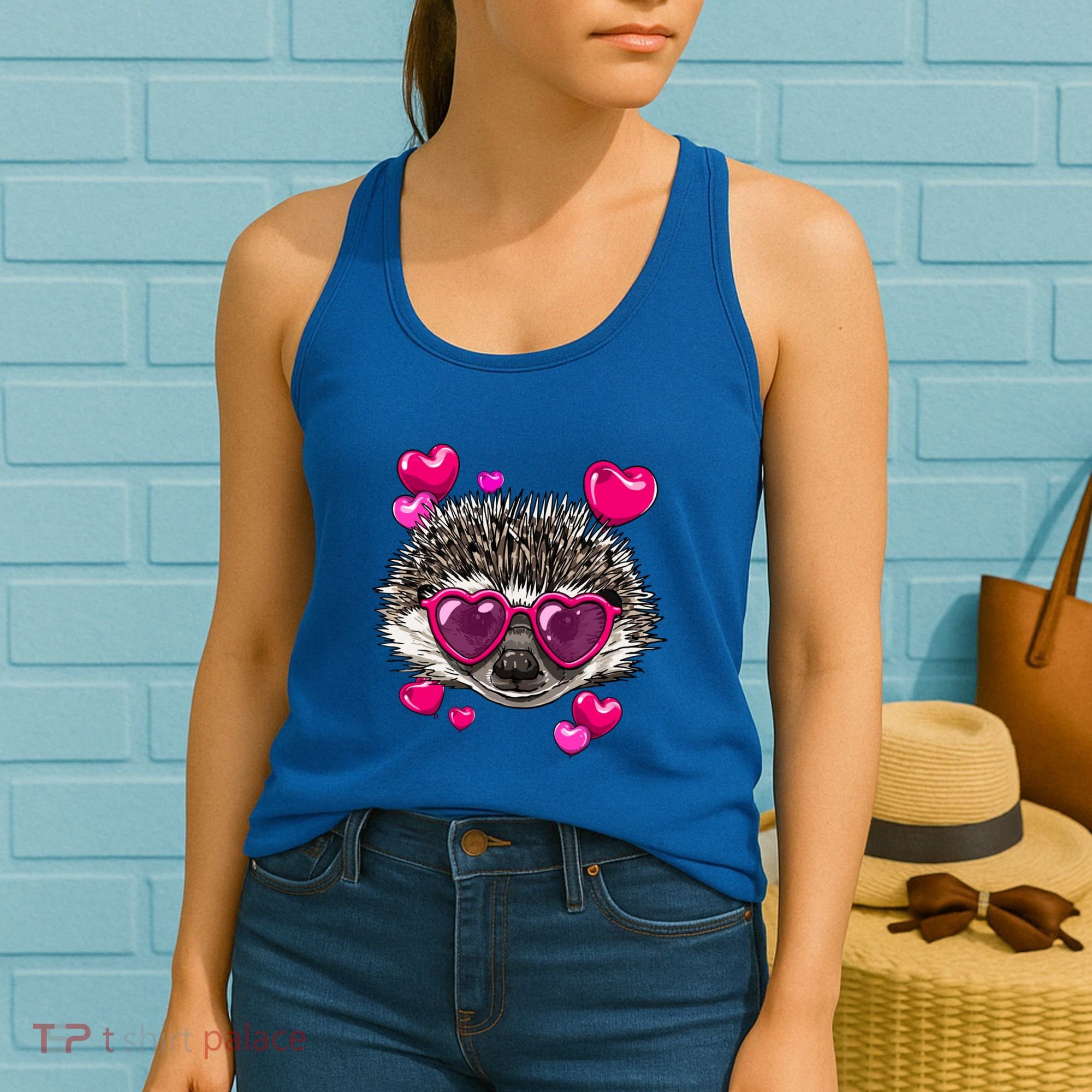 Hedgehog Valentines Day Heart Love Couples Hedgehog Lover Cool Gift Women's Tank Top