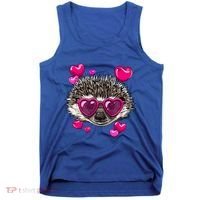 Hedgehog Valentines Day Heart Love Couples Hedgehog Lover Cool Gift Tank Top thumb 0