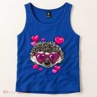 Hedgehog Valentines Day Heart Love Couples Hedgehog Lover Cool Gift Tank Top thumb 2