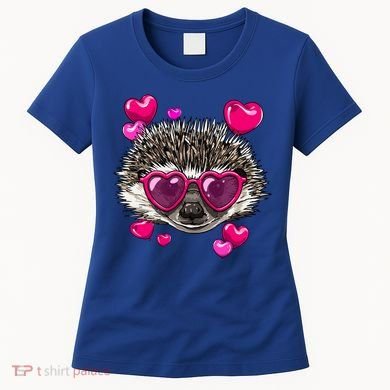 Hedgehog Valentines Day Heart Love Couples Hedgehog Lover Cool Gift Women's T-Shirt