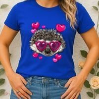 Hedgehog Valentines Day Heart Love Couples Hedgehog Lover Cool Gift Women's T-Shirt thumb 2