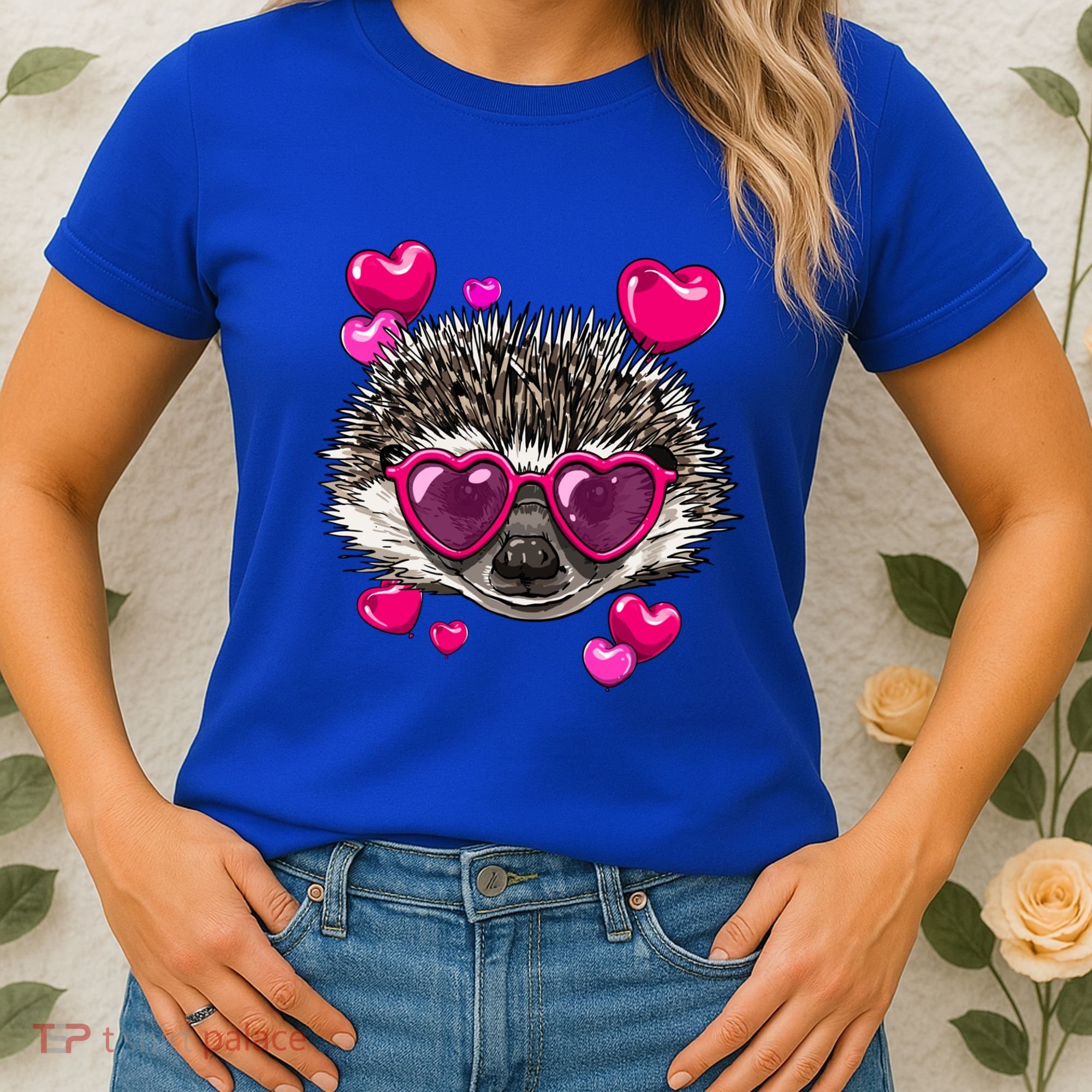Hedgehog Valentines Day Heart Love Couples Hedgehog Lover Cool Gift Women's T-Shirt