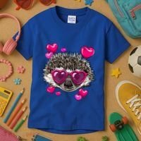 Hedgehog Valentines Day Heart Love Couples Hedgehog Lover Cool Gift Kids T-Shirt thumb 3