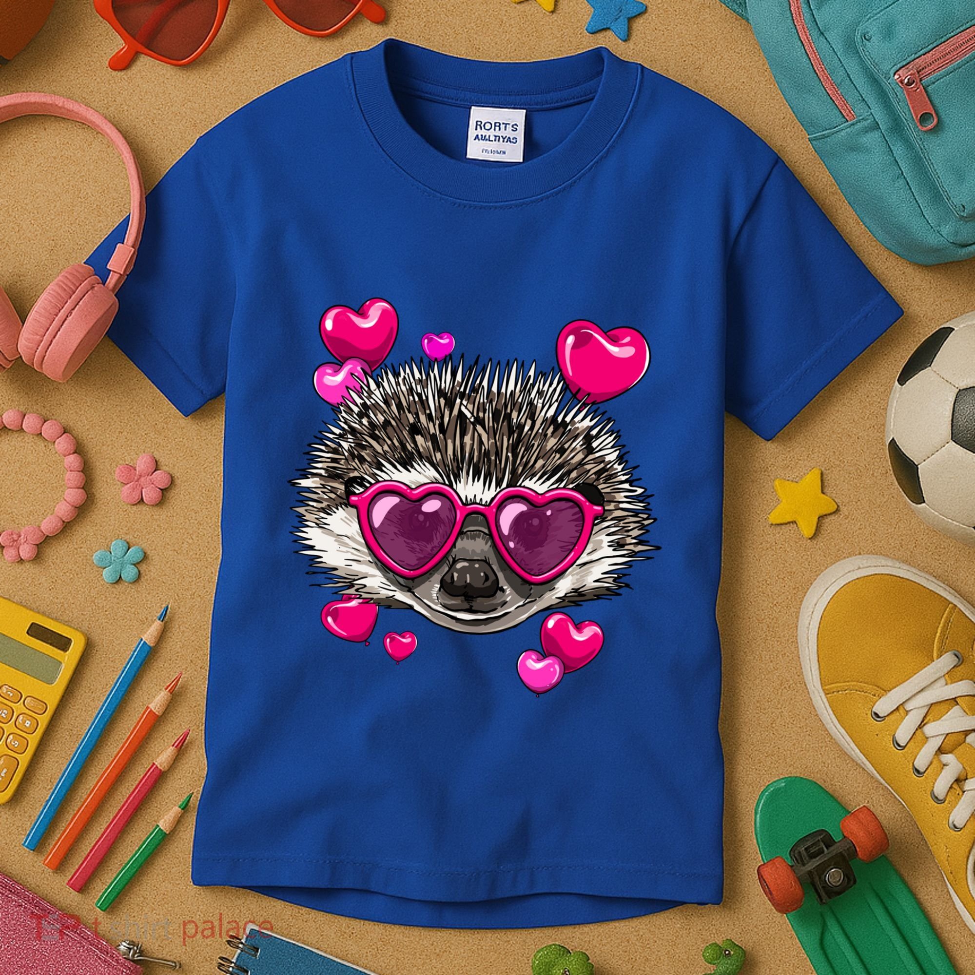 Hedgehog Valentines Day Heart Love Couples Hedgehog Lover Cool Gift Kids T-Shirt