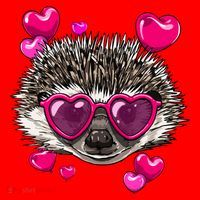 Hedgehog Valentines Day Heart Love Couples Hedgehog Lover Cool Gift Santa Hat thumb 1