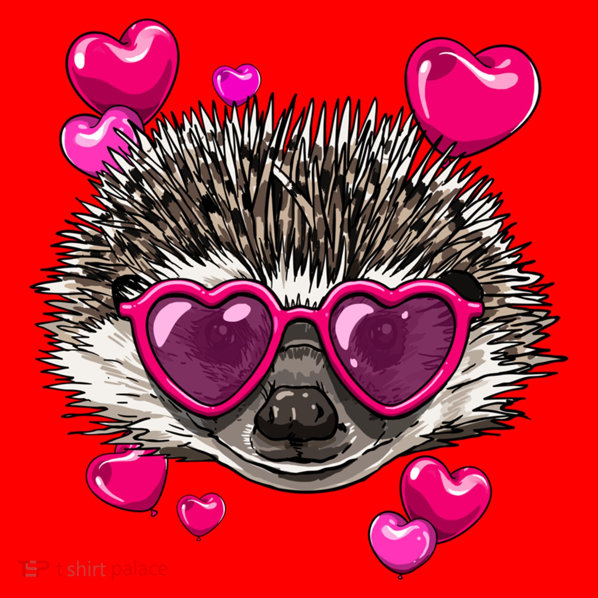 Hedgehog Valentines Day Heart Love Couples Hedgehog Lover Cool Gift Santa Hat