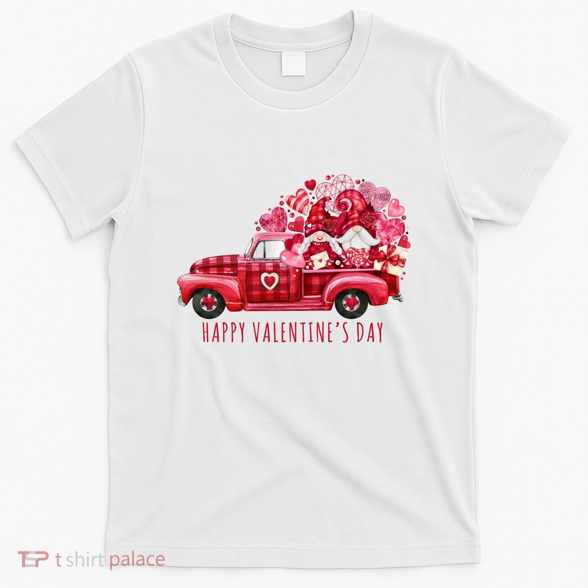 Happy Valentines Day Gnome Vintage Truck T-Shirt