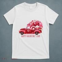 Happy Valentines Day Gnome Vintage Truck T-Shirt thumb 5