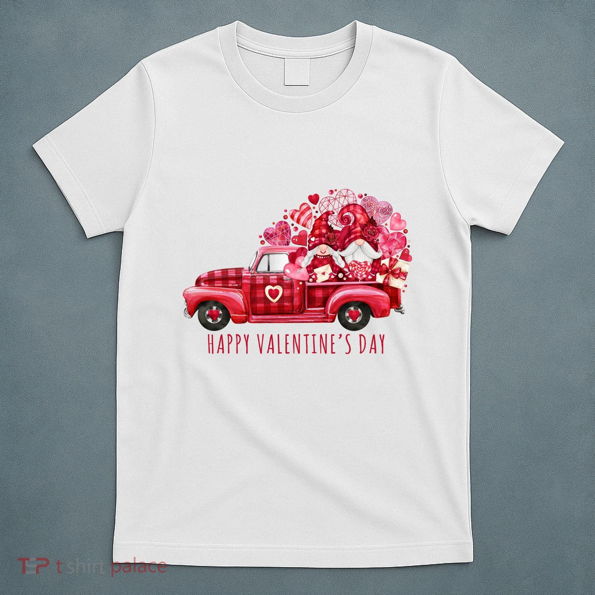 Happy Valentines Day Gnome Vintage Truck T-Shirt