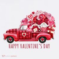 Happy Valentines Day Gnome Vintage Truck T-Shirt thumb 7