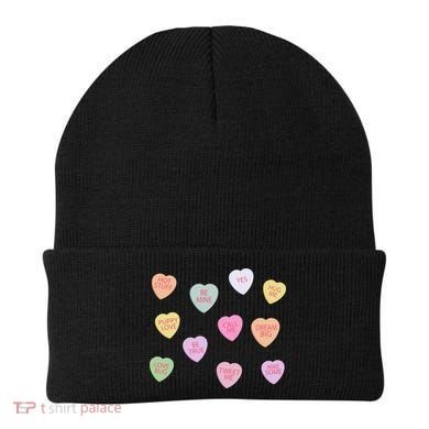 Happy Valentines Day Candy Conversation Hearts Great Gift Great Gift Beanie
