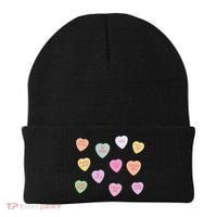 Happy Valentines Day Candy Conversation Hearts Great Gift Great Gift Beanie thumb 0