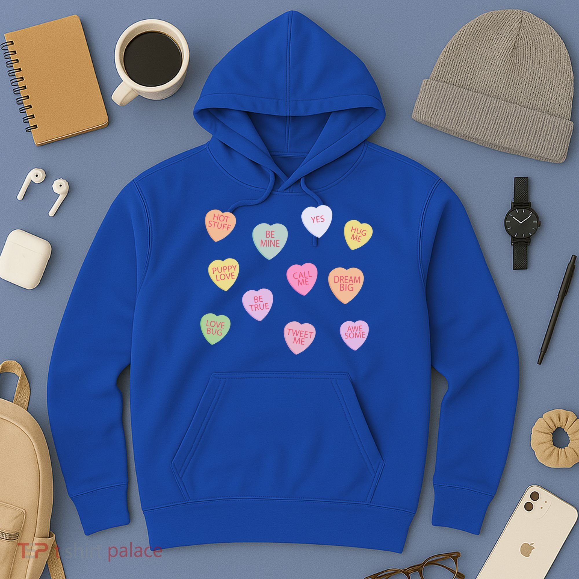 Happy Valentines Day Candy Conversation Hearts Great Gift Great Gift Hoodie