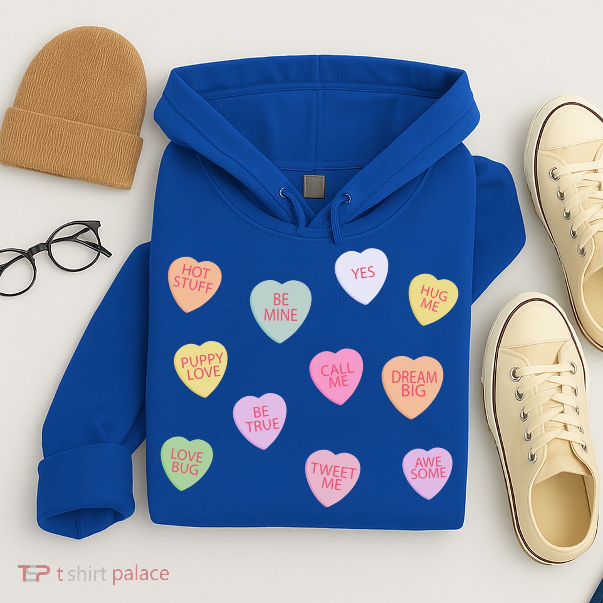 Happy Valentines Day Candy Conversation Hearts Great Gift Great Gift Hoodie