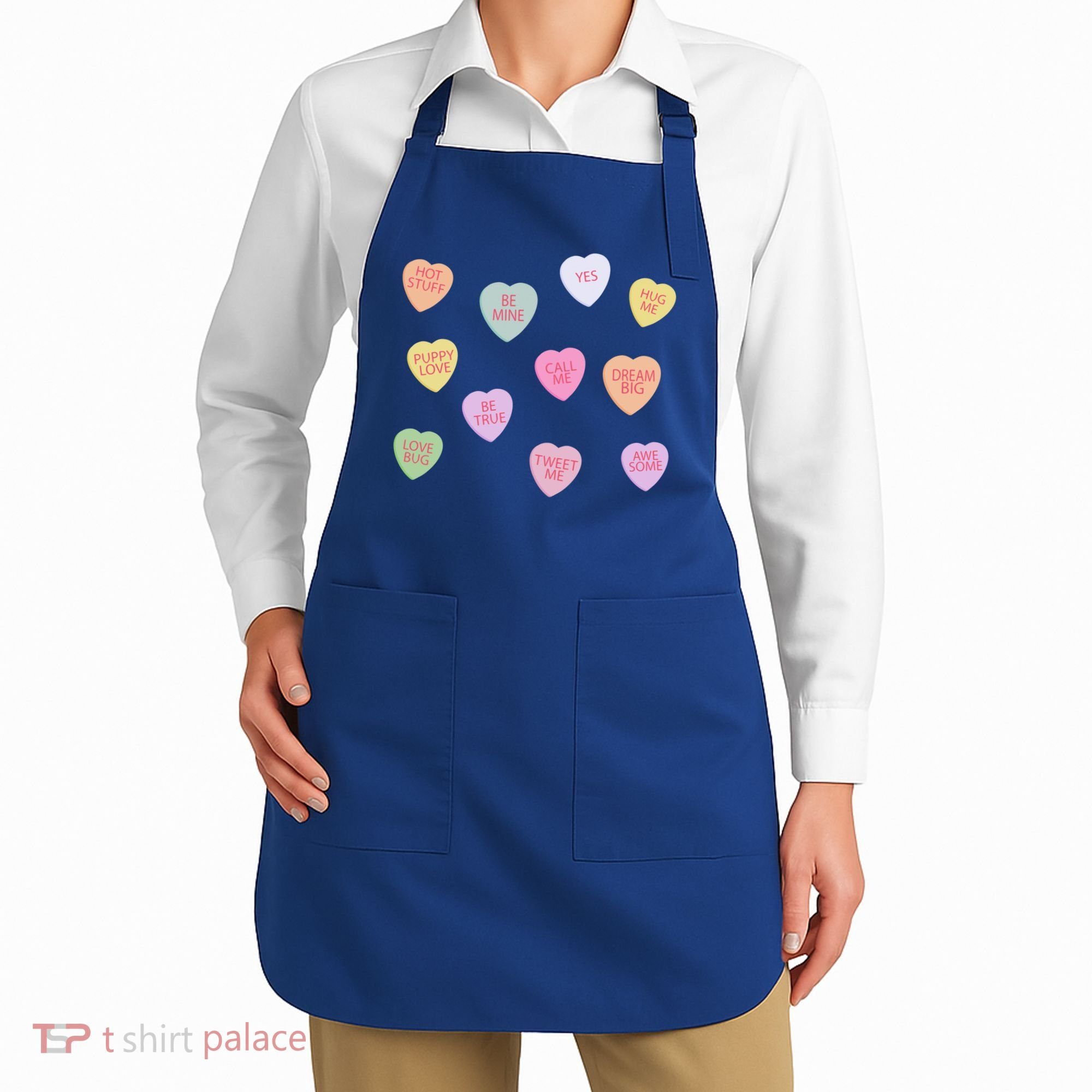 Happy Valentines Day Candy Conversation Hearts Great Gift Great Gift Apron
