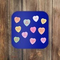 Happy Valentines Day Candy Conversation Hearts Great Gift Great Gift Coaster thumb 0
