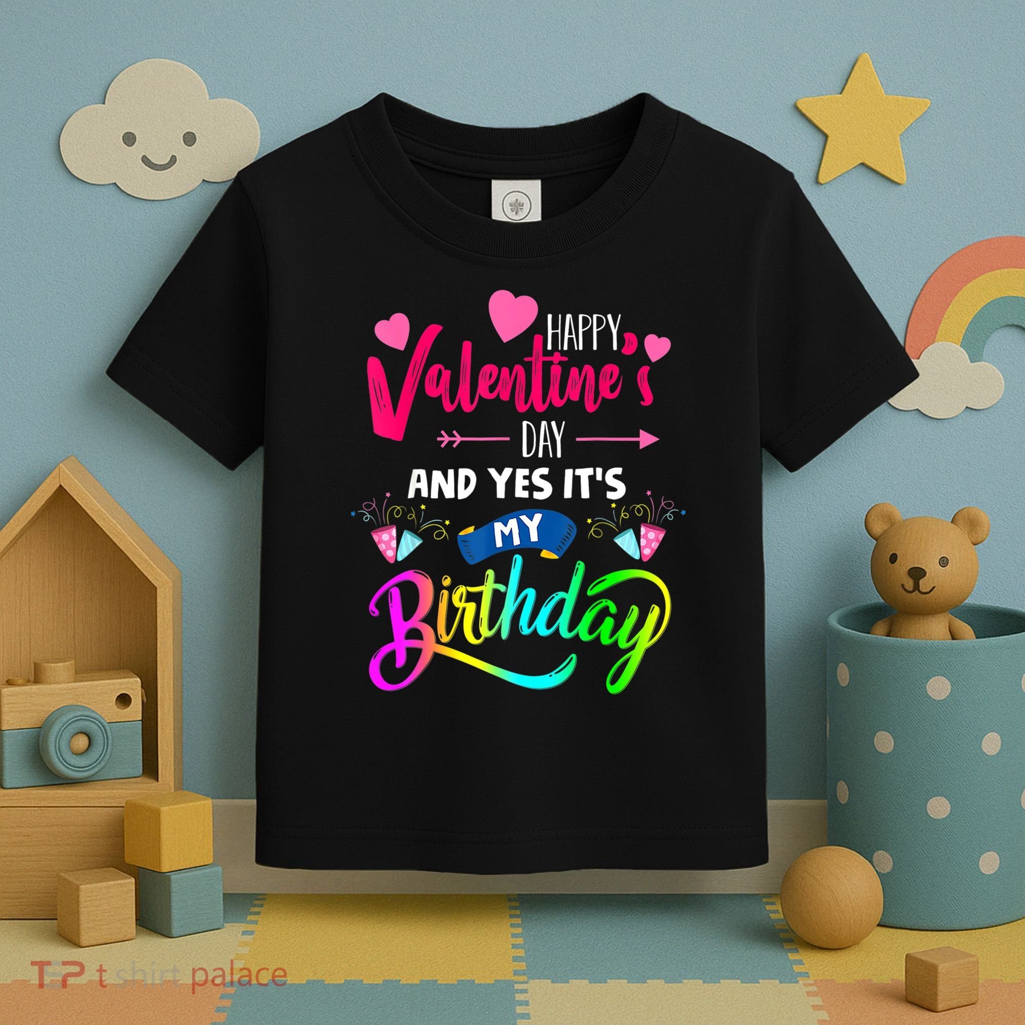 Happy ValentineS Day And Yes ItS My Birthday Funny Prese Toddler T-Shirt