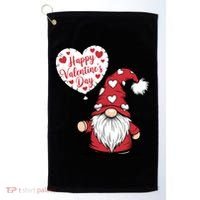 Happy ValentineS Day Cute Gnome Golf Towel thumb 0
