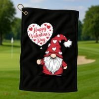 Happy ValentineS Day Cute Gnome Golf Towel thumb 1