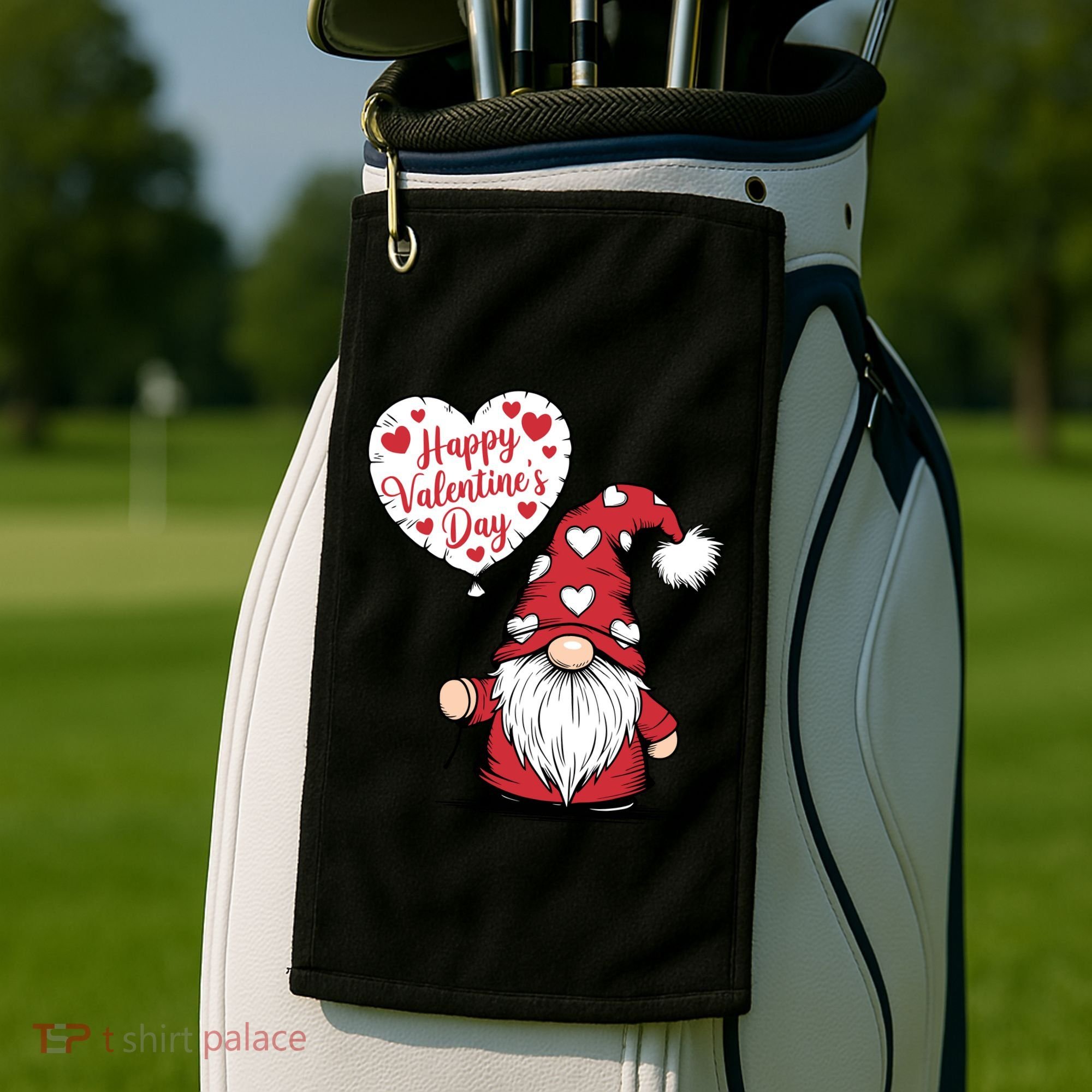 Happy ValentineS Day Cute Gnome Golf Towel