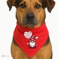 Happy ValentineS Day Cute Gnome USA-Made Doggie Bandana thumb 1