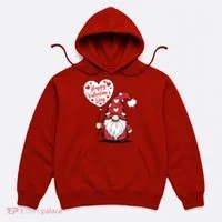Happy ValentineS Day Cute Gnome Hoodie thumb 0