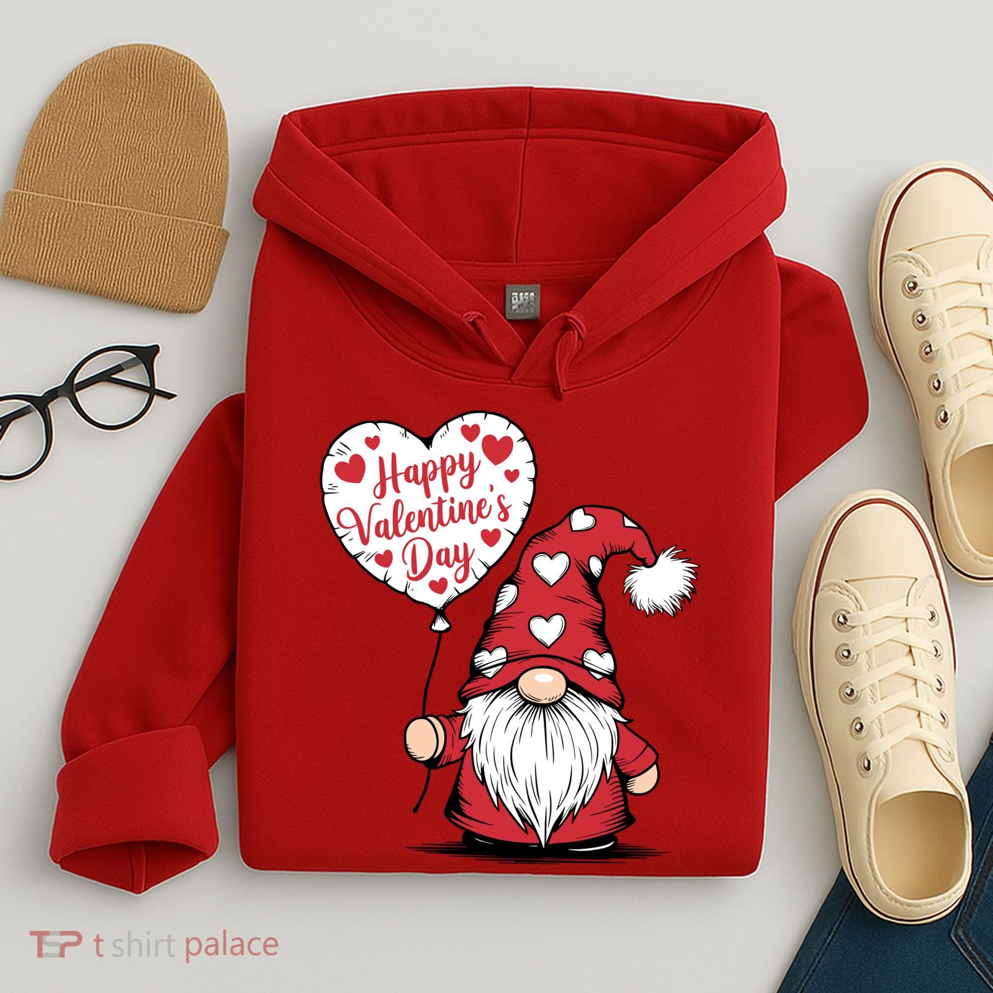 Happy ValentineS Day Cute Gnome Hoodie