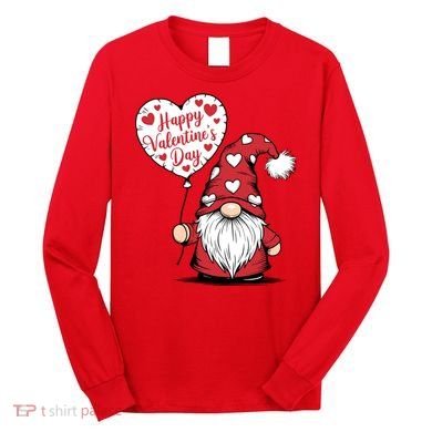 Happy ValentineS Day Cute Gnome Long Sleeve Shirt