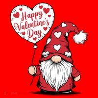 Happy ValentineS Day Cute Gnome Button thumb 1