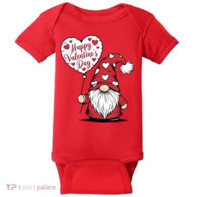 Happy ValentineS Day Cute Gnome Baby Bodysuit