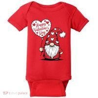 Happy ValentineS Day Cute Gnome Baby Bodysuit thumb 0