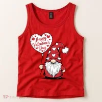 Happy ValentineS Day Cute Gnome Tank Top thumb 2