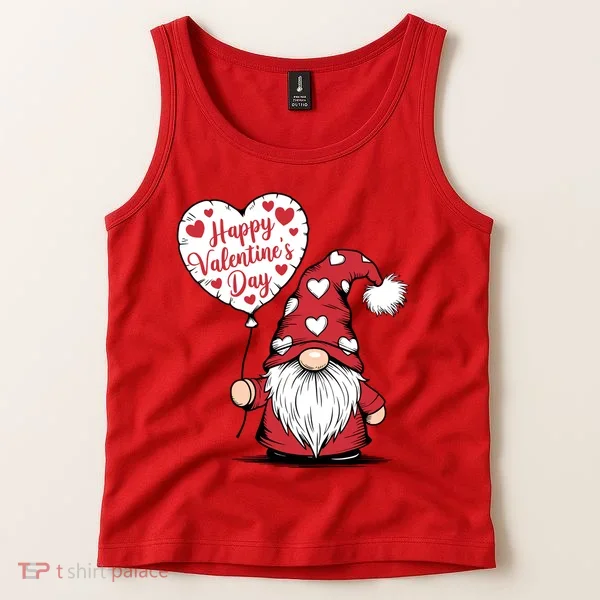 Happy ValentineS Day Cute Gnome Tank Top