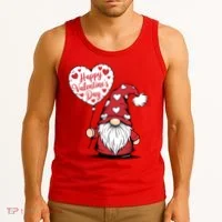 Happy ValentineS Day Cute Gnome Tank Top thumb 3