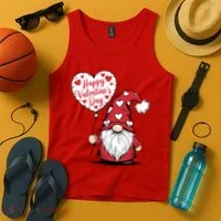 Happy ValentineS Day Cute Gnome Tank Top thumb 4