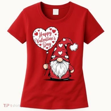 Happy ValentineS Day Cute Gnome Women's T-Shirt