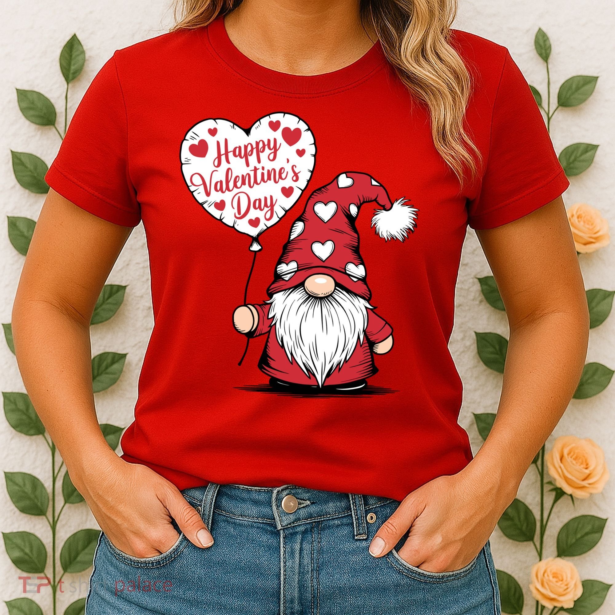 Happy ValentineS Day Cute Gnome Women's T-Shirt